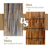 Natural Reed Fencing Rolls,6FT X 16.4FT Reed Screen Curtain Balcony Reed Fence Bamboo Screen Fencing for Outdoor Backyard Patio（Brown） ZNCMRR