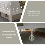 Feonase Queen Size Metal Bed Frame with Retro Headboard, Hardened Steel Tube, 12" Under-Bed Storage, No Box Spring Needed, Easy Assembly, White Feonase