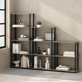Furinno Turn-N-Tube 3-Tier Multipurpose Compact Bookcase, French Oak/Black Furinno