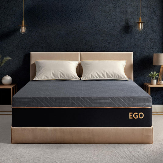 EGOHOME 12 Inch Queen Mattress, Copper Gel Cooling Memory Foam Mattress for Back Pain Relief,Therapeutic Double Matress Bed in a Box, CertiPUR-US Certified, 60x80x12 Black