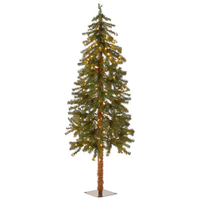 National Tree Company lit Artificial Christmas Tree Includes Pre-strung White Lights and Stand, Hickory Cedar Slim-5 ft