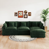 Ravy Concept 111.57" Modular Sectional Couch with L Shaped Chaise, Modern Couch for Living Room, Sofa in A Box, Oversized Sofa Sleeper with Deep Seat, Green Ravy Concept
