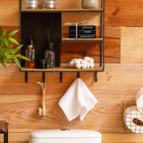 Farmhouse Bathroom Decor - Funny Rustic Wooden Mini Books for Your Restroom Shelf - The Perfect Small Decorative Accent for The Guest Bathroom - Black KIBAGA