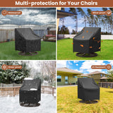 Mrrihand Outdoor Swivel Lounge Chair Cover Waterproof, 2 Pack Heavy Duty Patio Rocking Chair Covers for Outdoor Furniture, 33" W×37" D×38.5" H, Black Mrrihand