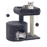 Feandrea Cat Tree, Cat Tower with Sisal-Covered Scratching Post, Cat Condo with Padded Perch, for Small Spaces, Kittens, Smoky Gray UPCT50G Feandrea