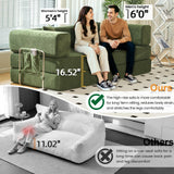 GEARIVY Folding Sofa Bed Convertable Corduroy Couch King Size Floor Sleeper 4-in-1 DIY Combination Modular Sofa Fold Out Futon Lounge Comfy Foldable Lazy cama for Living Room (Green, 70.86") GEARIVY