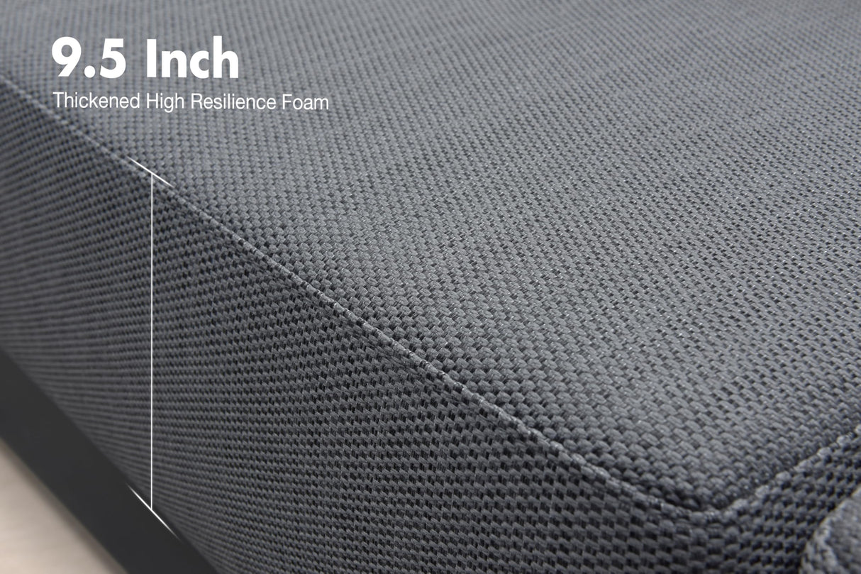 PURPLE LEAF Patio Furniture Set 6 Pieces Patio Seating Sofas with Ottoman Aluminum Furniture Outdoor Couch Sectional Set with Cushions Patio Conversation Sets Gray PURPLE LEAF