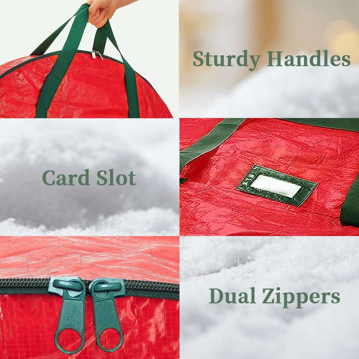 Christmas Wreath Storage Bag, 2 Pack 24" Xmas Wreath Storage Container, Garland Holiday Artificial Wreath Storage Holder with Heavy Duty Handles Dream Loom