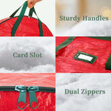 Christmas Wreath Storage Bag, 2 Pack 24" Xmas Wreath Storage Container, Garland Holiday Artificial Wreath Storage Holder with Heavy Duty Handles Dream Loom