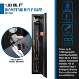 Barska Quick and Easy Access Biometric Rifles, Firearms and Long Guns Safe for Home, Removable Shelf, Optional Silent Mode, 1.83 Cubic Ft BARSKA