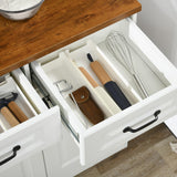 HOMCOM 71" Kitchen Pantry, Freestanding Buffet with Hutch, Farmhouse Storage Cabinet, Microwave Cabinet with 3 Drawers, 6 Doors, 2-Tier Countertop and Adjustable Shelves, White HOMCOM