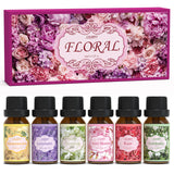 SALUBRITO Floral Fragrance Oils Set, Essential Oils for Diffuser & Candle Making Scents, 6x10ml Aromatherapy Oils Gift Set - Jasmine, Lavender, Rose, Gardenia, Cherry Blossom, Honeysuckle Oil Salubrito