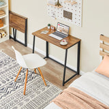 WOHOMO Folding Desk, Small Writing Desk 39.4", Space-Saving Foldable Laptop Table Writing Workstation for Home Office, Easy Assembly, Rustic Walnut WOHOMO