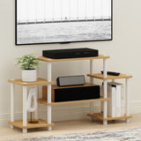 Furinno Turn-N-Tube No Tools Entertainment TV Stands, Beech/White, Square Corner Furinno