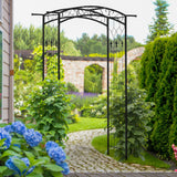Outsunny 7Ft Garden Arch Arbor, Metal Arch Trellis for Climbing Vines, Garden Archway for Wedding, Bridal Party, Ceremony Outsunny