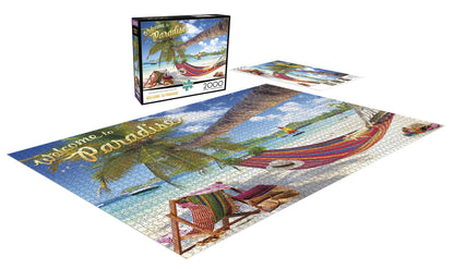 Buffalo Games - Welcome to Paradise - 2000 Piece Jigsaw Puzzle for Adults Challenging Puzzle Perfect for Game Nights - 2000 Piece Finished Size is 38.50 x 26.50 - WoodArtSupply