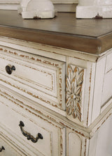 Signature Design by Ashley Realyn French Country 7 Drawer Two Tone Dresser, Chipped White Signature Design by Ashley