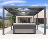 PURPLE LEAF Louvered Pergola 11' x 20' Oversize Patio Aluminum Pergola Modern Outdoor Pergola with Adjustable Roof for Deck Garden Yard Hardtop Gazebo PURPLE LEAF