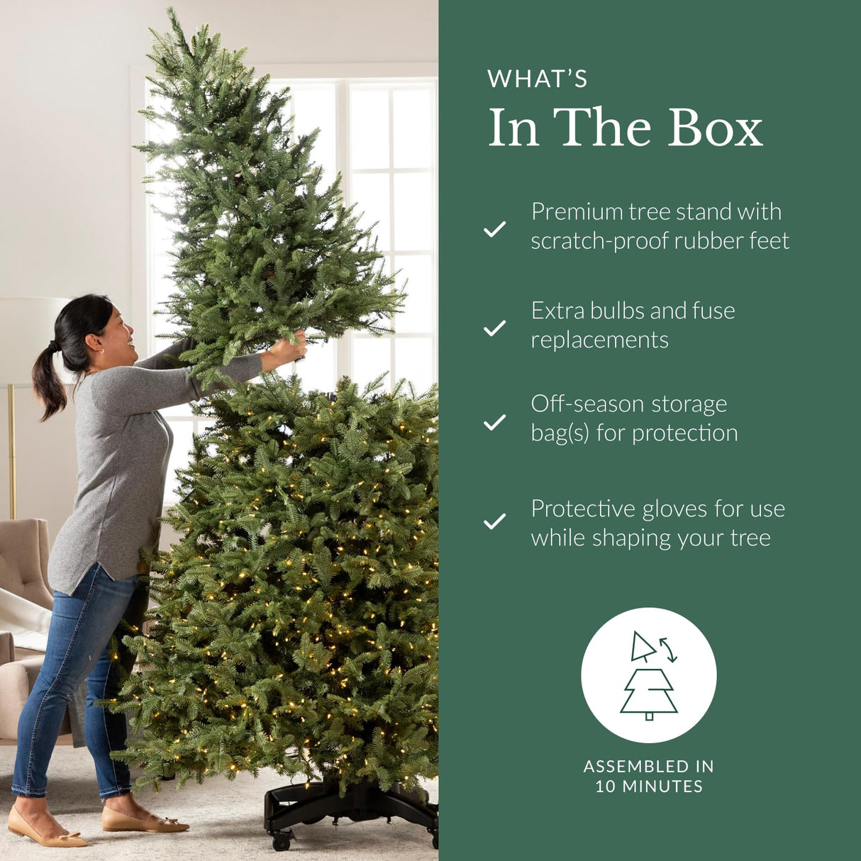 Balsam Hill | 9ft Prelit Incandescent String Lights Classic Blue Spruce Artificial Christmas Tree | PVC Needle Foliage | Easy Storage with Storage Bag | Indoor Holiday Display Balsam Hill