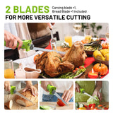 Eyoyofishcam Cordless Electric Knife, Rechargeable Battery Powered Knife w/ 2 Reciprocating Serrated Stainless Steel Blades, for Carving Meat Turkey Fish Fillet Bread Slicing Cutting Eyoyofishcam