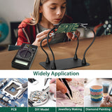 Magnetic Helping Hands Soldering Station, Third Hand Soldering Tool with Alligator Clips,PCB Circuit Board Holder,4 Flexible Gooseneck Arms & Non-slip base for Electronic Repair Soldering Craft Hobby MagnieOpti