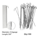HITTITE 100-Pack Chain Link Fence Dog Fence Slats Hook,Repair Aluminum Wire Ties for Chain Link Fence and Dog Fence, Metal Wire Ties for Dog Fence, Chain Link Hook 7-9/10" Long, Diameter 13.5gauge. HITTITE