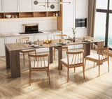 Maotifeys Rustic Wood Extendable Dining Room Table 118" Large Expandable Dining Tables for 6 8 10 12 People Industrial Transformer Kitchen Table Space Saving for Family Gathering (Oak) Maotifeys