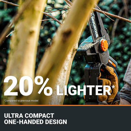 Worx Nitro 20V 5" Cordless Brushless Chainsaw 2.0 Ah Battery and Charger Included WG325 WORX