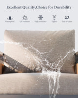 ZANDOR Aluminum Outdoor Patio Conversation Furniture Set, 5 PCS Metal Modern Outside Sectional Lawn Furniture with Coffee Table & Washable Thick Cushions,Seating Sofa for Garden/Backyard/Porch Silver ZANDOR