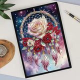 TDFERAN Diamond Art Notebooks DIY Dreamcatcher Flowers Diamond Painting Notebook Gem Art for Adults Valentines Day Journal Special Shaped Crystal Journaling Notebooks Painting Sketchbook TDFERAN