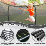 Liyarya 12FT/14FT Trampoline for Kids/Adults - Outdoor Recreational Trampoline with Enclosure Net, Curved Poles, Ladder, Heavy Duty, Anti-Rust Coating, ASTM Approved Liyarya