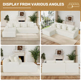 Daluvenix 107" Modern Boneless Couch with L - Shaped Chaise, Comfy Chenille Modular Sectional Sofa Daluvenix