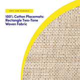 Sweet Home Collection 100% Cotton Placemats for Dining Room Rectangle Two Tone Woven Fabric 13" x 19" Soft Durable Table Mat Set, Set of 4, Eggshell Sweet Home Collection