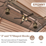 EROMMY 10' x 13' Hardtop Gazebo Double Roof Galvanized Steel Canopy Outdoor Aluminum Frame Permanent Metal Pavilion with Netting and Curtains for Patio Backyard Deck and Lawns EROMMY