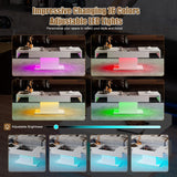 HedoAjim White LED Coffee Table with Storage for Living Room, Living Room Table Rectangular Center Table, Modern High Glossy Wooden Coffee Tables with 16 Colors LED Lights for Dining Reception Room HedoAjim