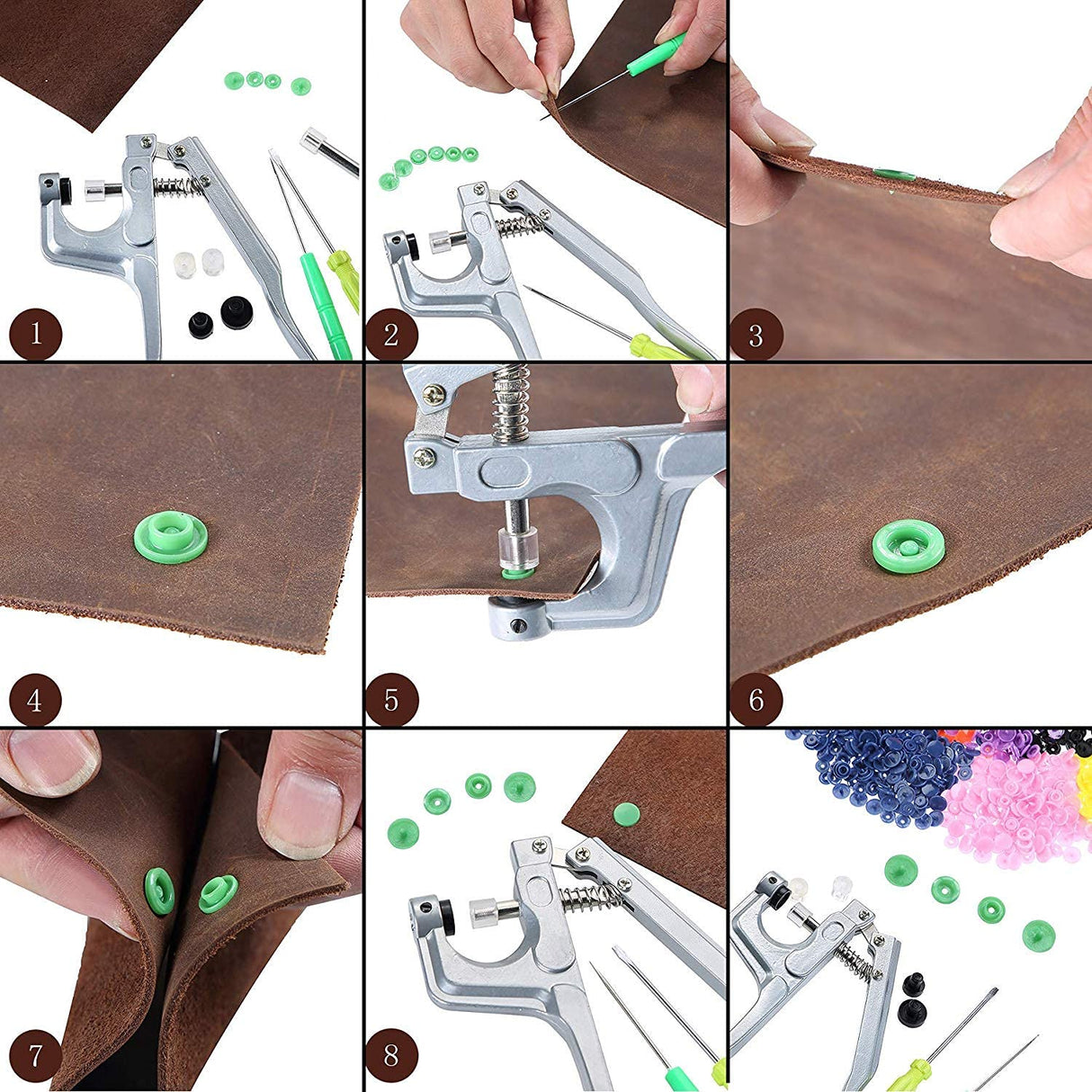 Efivs Arts Snaps for Sewing, 500 Sets Snap Buttons with Plastic Snap Press Pliers Set Snaps Starter Kit for Fabric and Crafting Gift Christmas DIY Crafts (25 colors) EFIVS ARTS