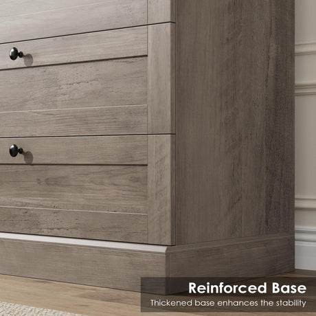 HOSTACK 6 Drawer Dresser for Bedroom, 52" Tall Dresser & Chest of Drawers, 29" W Wood Dresser Drawer Chest, Modern Vertical Dresser Storage Cabinet for Living Room, Entryway, Hallway HOSTACK