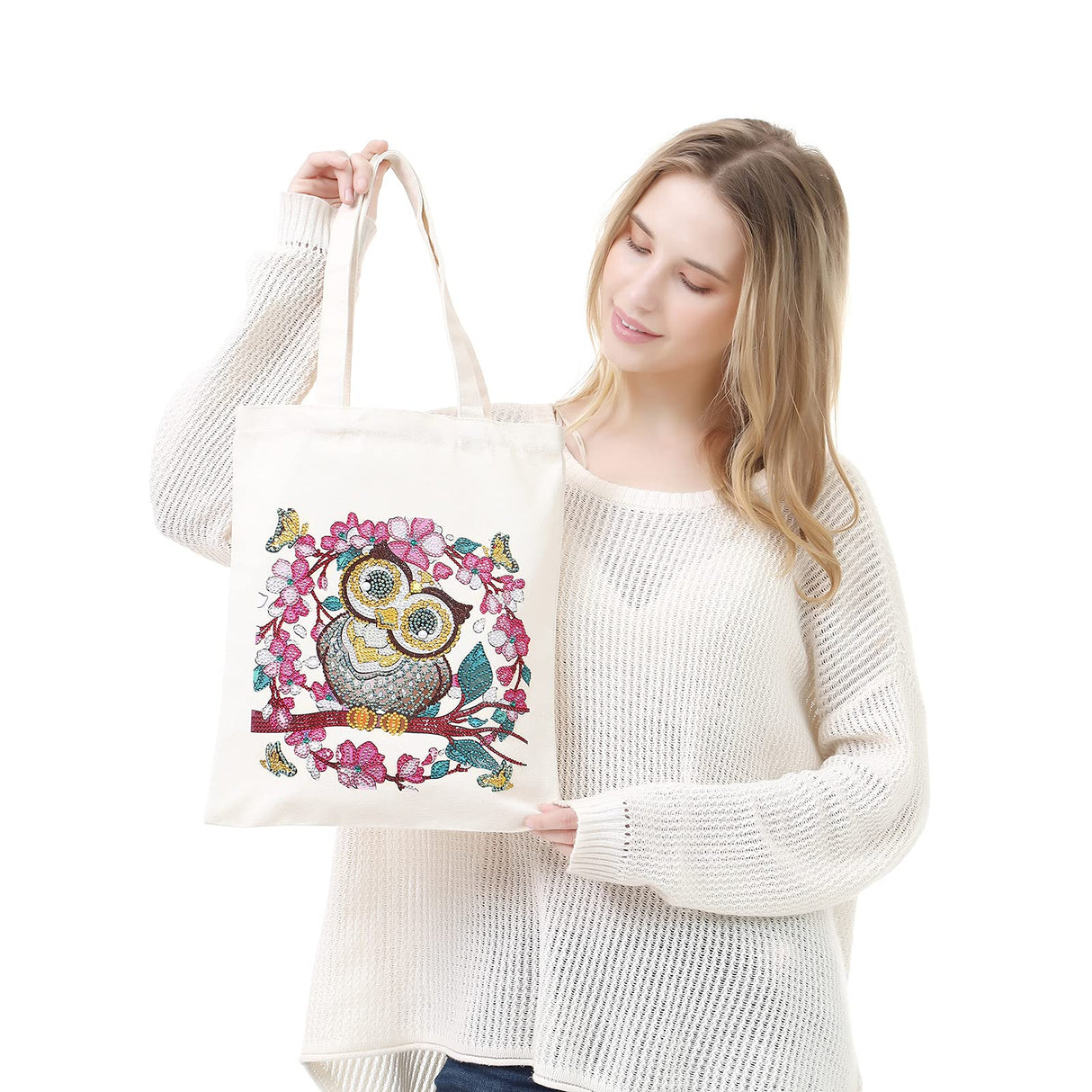 JGA JOGGING ARM 5D Art Craft Diamond Painting Shopping Canvas Tote Bag Handwork Organize Handbag for Women JGA JOGGING ARM