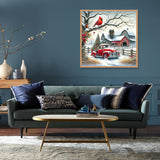 KTHOFCY 5D DIY Winter Landscape Diamond Painting Kits for Adults,Christmas Truck Full Drill Embroidery Cross Stitch Crystal Rhinestone Paintings Pictures Arts Wall Decor Painting Dots Kits 14X14 inch KTHOFCY