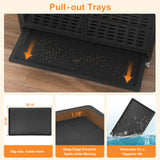 Indestructible Dog Crate, BOINN 42 inch Heavy Duty Extra Large Dog Crate Furniture for Large Medium Dog with Removable Trays, 3 Door, 4 Lockable Wheels & 5 Locks, XL Dog Kennel Furniture Indoor BOINN