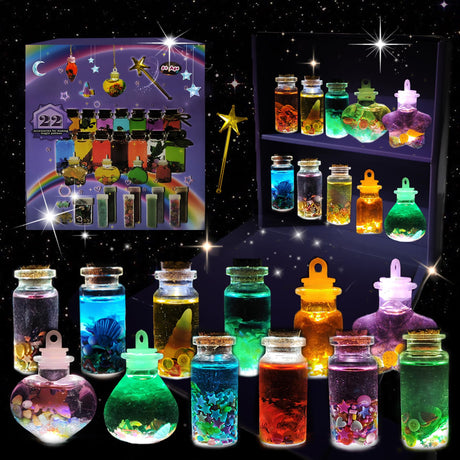 AWZNG Fairy Potion Kits for Kids,22pcs Fairy Magic Kids Mixies Potion Bottles,Creativity Art Toy for Girls, Fun Birthday Gift Toys for Girl 6 7 8 9 10 AWZNG