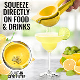 Zulay Kitchen Metal Lemon Squeezer - Handheld Lemon Juicer Squeezer - Easy to Use Citrus Juicer - Manual Press for Extracting the Most Juice Possible - Extracts Every Last Drop Zulay Kitchen