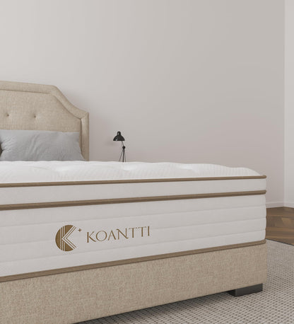 KOANTTI Queen Mattress,12 Inch Memory Foam Hybrid Mattresses in a Box with Individual Pocket Spring,for Pressure Relief & Motion Isolation Queen Size Mattress,CertiPUR-US.