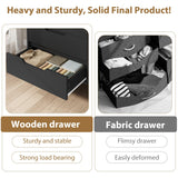 GarveeHome 8 Dresser for Bedroom, 55" Wide Dresser, Freestanding Horizontal Drawer with Storage, Wooden Closet Chest Storage for Living Room, Hallway, Entryway, Black GarveeHome