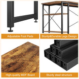 Grandder L Shaped Computer Desk with Reversible Shelves, 40 Inch Small Corner Desk with Storage Bag, Gaming Desk Computer Table Study Writing Desk for Home Office Small Space, Rustic Brown Grandder
