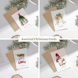Merry Christmas Cards Boxed with Envelopes Set of 20 Cards - Woodlands Watercolor Designs on Heavy Duty Card Stock - 5x7 Inches Blank Inside - Bulk Christmas Cards with Matching Stickers Paper Play