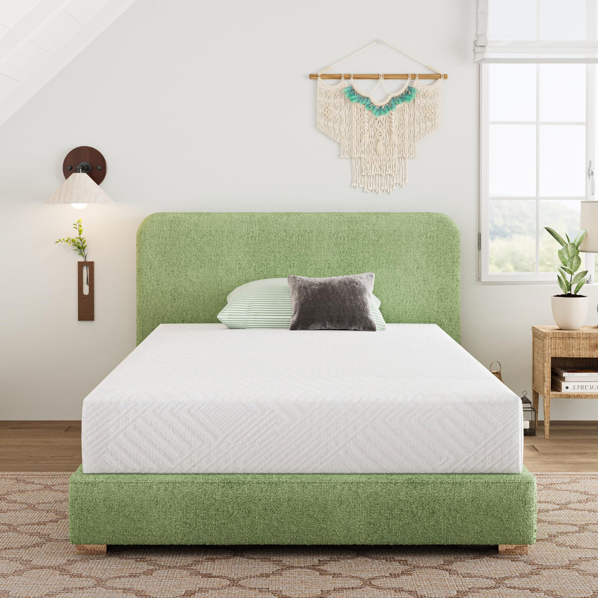 Onmertru 6 Inch Twin Size Green Tea Memory Foam Mattress, Fiberglass-Free Medium Firm Mattress in a Box, Pressure Relief, CertiPUR-US Onmertru