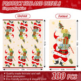 JarThenaAMCS 100Pcs Christmas Guest Napkin Vintage Santa Gift Box Disposable Paper Napkin Retro Dinner Hand Napkins for Thanksgiving Harvest Bathroom Supplies JarThenaAMCS