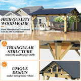 COVERONICS 13’x15’ Outdoor Hardtop Wood Gazebo - Patio Gazebo with Galvanized Steel Roof, Cedar Wooden Carport Gazebos for Garden, Porch, Patio and Deck COVERONICS