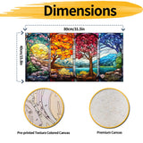 YALKIN Paint by Number for Adult Kits, DIY Four Season Trees Oil Acrylic Painting Kits for Adults Beginners on Canvas for Home Wall Decor Gifts 40x80CM/15.8x31.5in (No Frame) YALKIN